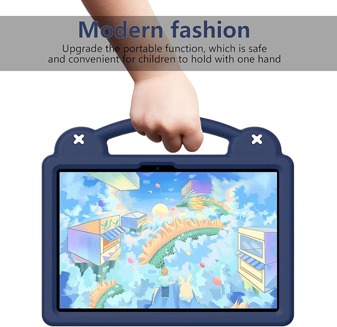 AKABEILA Compatible with Honor Pad X8a 2024/Infinix Xpad 11 inch 2024 Tablet Case, Kids Friendly Universal Lightweight Shockproof Protective Case with Shoulder Strap & Stand Handle Navy Blue