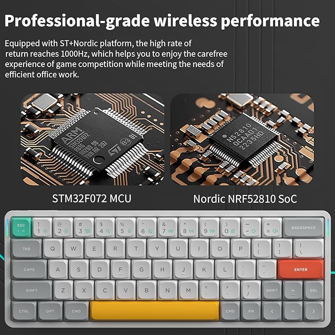 nuphy Air60 V2 Portable Wireless Keyboard 60% Low Profile Mechanical Keyboard Support QMK/VIA Compatible with Windows/mac OS/Linux Supports Bluetooth 5.1/2.4GHz/USB-C White - Gateron Cowberrry Switch