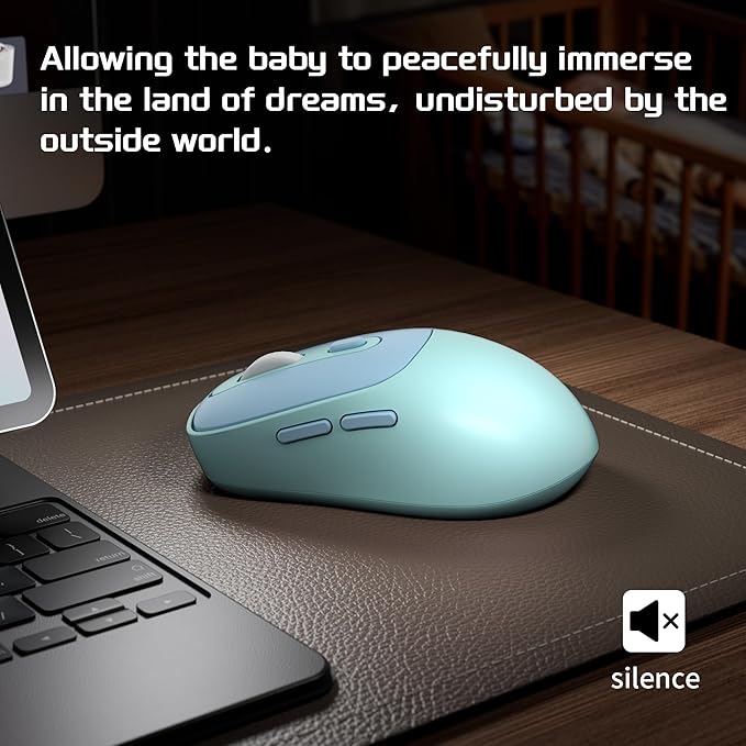 Camiysn V100 Wireless Blue Mouse, Ultra-Light 2.4G USB Mouse with Adjustable DPI, Premium Rubber Scroll Wheel & Advanced Optical Sensor, Auto Sleep Mode for Energy Saving