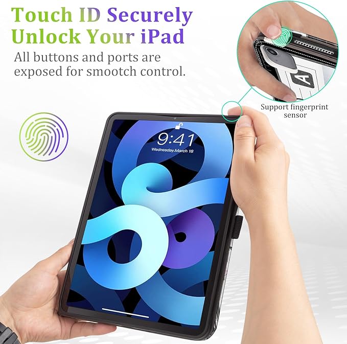 Lokigo New for iPad Air 13 inch Case (M3 2025 / M2 2024) / iPad Pro 12.9 inch Case (6th/5th/4th/3rd Generation 2022/2021/2020/2018), with Pencil Holder & Auto Wake/Sleep, Lover in Paris