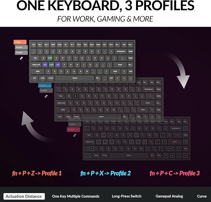 Keychron K2 HE Rapid Trigger Wireless Custom Keyboard with Hall Effect Gateron Double-Rail Magnetic Switch, 2.4 GHz QMK Bluetooth 5.2 RGB Compatible with Mac Windows Linux (Aluminum + Wood)