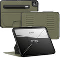 Zugu Case for iPad Pro 11 (M4/M5) 2024/2025, Slim Protective Cover with Apple Pencil Holder, Auto Wake/Sleep, Multiple Viewing Angles, iPad Pro 11 Inch Cover, Phone Protector, Olive Green