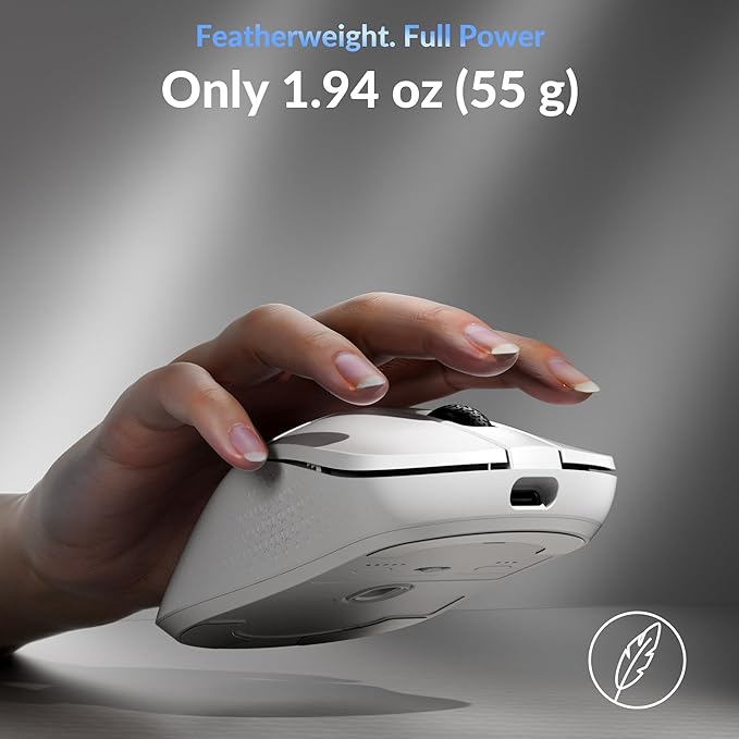 Keychron M3 Mini 8K Wireless Bluetooth 5.3/2.4 GHz/Wired Optical Mouse, Ultra-Lightweight 55g Programmable PixArt 3950 Sensor with up to 30,000 DPI/ 750 IPS for Windows Mac Linux - White