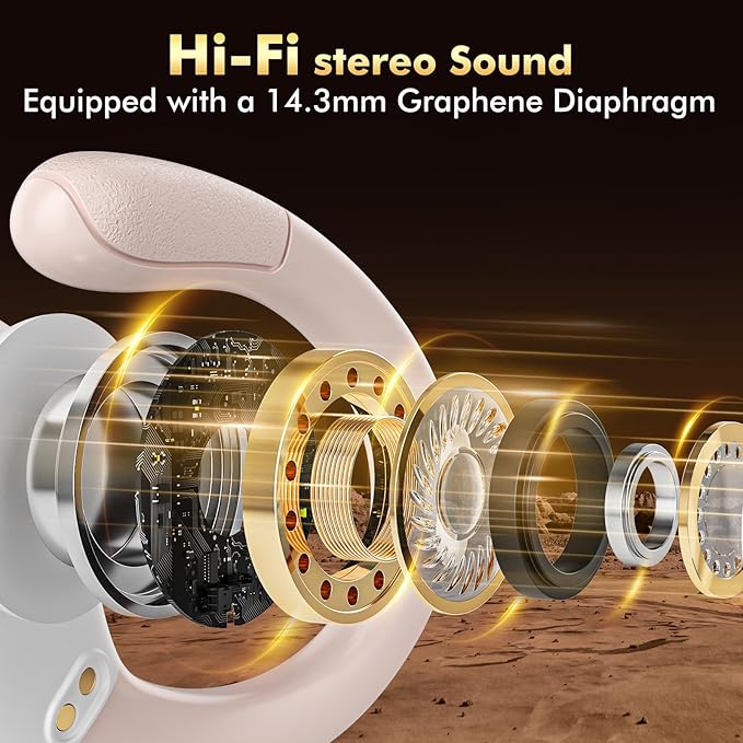 HAOYUYAN Sports Bluetooth Headphones, 80Hrs Playtime Wireless Earbuds with LED Power Display, IPX7 Waterproof Earphones for Workout/Running, Noise Canceling Headset Ear Buds