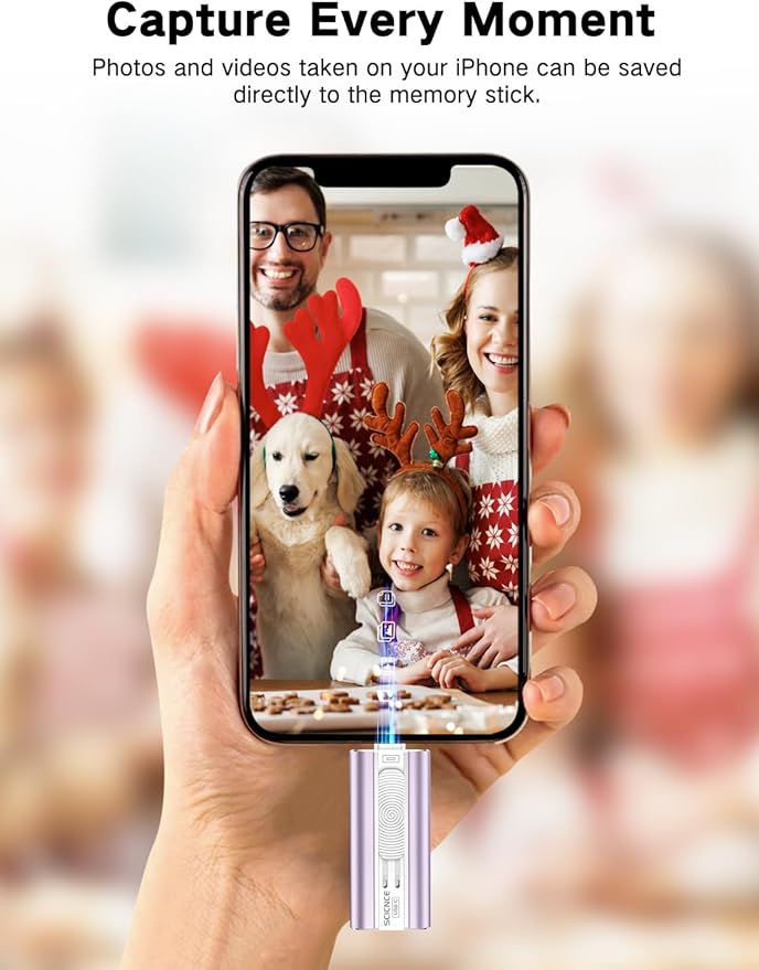 256GB Flash Drive Intended for Phone, USB External Memory Stick Storage Backup for Photos Videos, Plug and Play No APP Required, Compatible with iPhone iPad Android and PCs (1 Pack-Purple)