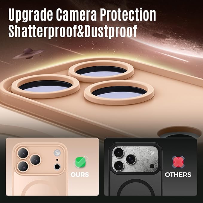 Symcele Designed for iPhone 17 Pro Max Case, Compatible with MagSafe, [Camera Protection] [15FT Military Drop Protection] Shockproof Translucent Matte Anti-Slip Phone Case, 6.9", Light Brown