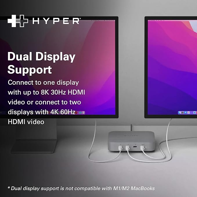 HyperDrive USB-C & Thunderbolt 4 Hub with Integrated GaN Power Source - Three Thunderbolt 4 Downstream Ports and One Upstream Port with 96W Passthrough Charging