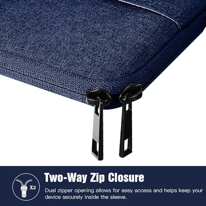 TiMOVO 9-11" Tablet Sleeve Bag for iPad 11-inch A16 2025, iPad 10.9"/10.2"| Air 11 Inch/5th/4th Gen. 10.9", Galaxy Tab A9+/A11Plus 11", Protective Bag Fit Smart Keyboard, Dark Blue