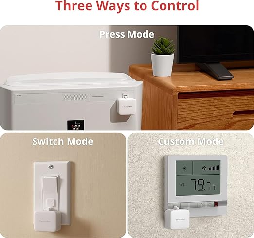 SwitchBot Smart Switch Button Pusher with Remote- Bluetooth Fingerbot for Rocker Switch/One-Way Button, Automatic Light Switch, Timer and APP Control, Works with Alexa When Paired with SwitchBot Hub