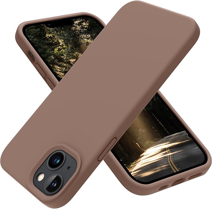 OTOFLY Designed for iPhone 14 Case, Silicone Shockproof Slim Thin Phone Case for iPhone 14 6.1 inch (Light Brown)