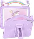 Wazzasoft for iPad Mini 1/2/3 Case 7.9 Inch for Girls Cute Girly Cartoon Kawaii Pretty Purple Design Cover with Stand & Strap Unique Women Teens Silicone Funda for Apple iPad Mini 3rd/2nd/1st Gen 7.9"