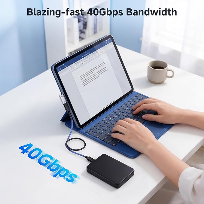 Cable Matters 2-Pack 40Gbps Flat Right Angle USB C Adapter, Up to [4K@240Hz Video, 240W Charging, 40Gbps Data Transfer] 90 Degree USB C Adapter, Compatible with Thunderbolt 4, iPhone 16, Steam Deck
