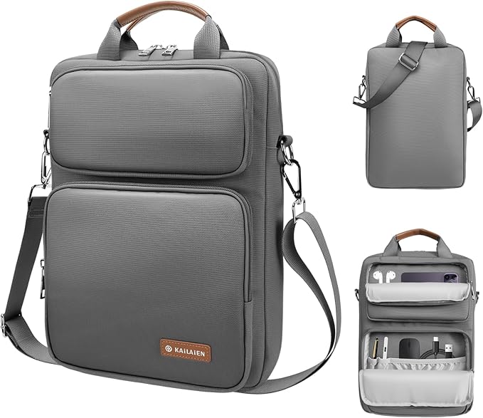 10-13 Inch Tablet Sleeve Bag, Ipad Bag for 13 In/11 in New iPad Pro M4 & 13 in Air M2 2024,iPad Pro 12.9 M2&M1,Ipad 10.9,Galaxy Tab S8+/S9+ 12.4,with Removable Shoulder Strap(Gray)