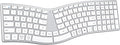 MEETION Wireless Ergonomic Keyboard, S-Curve Design Split Keyboard, 2.4G USB-A & Dual Bluetooth Keyboards, Slim Low-Profile Keys, Type-C Rechargeable, Full-Size Layout for Windows/Mac/PC/Laptop, White
