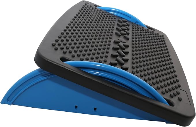 IO Crest Ergonomic Floating Tilt Foot Rest Textured Surface Reduce Muscle Strain, Black Blue