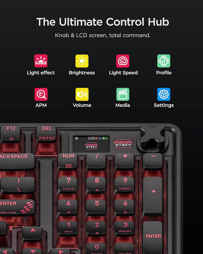 wegear PIXIU 98 Mechanical Gaming Keyboard with Knob, Cherry MX2A Brown Switches, 8K Hz Polling, Tri-Mode Gasket Key-Board for PC/Mac/Laptop, Hot Swappable, PBT, RGB Backlit, 95 Keys