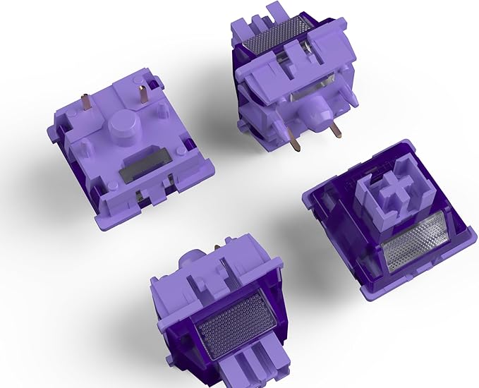 Zjmehty Outemu(Gaote) Violet Keyboard Switches with Light Diffusers,40g Tactile Pre-Lubricated Switches for MX Mechanical Keyboards(72 PCS)