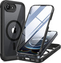 Miracase for iPhone 17e Case & iPhone 16e Case, Full-Body Phone with Built-in Glass Screen Protector, [Magnetic with MagSafe] Military Drop Proof 17 E/ 16 E Cover Bumper 6.1 inch, Black