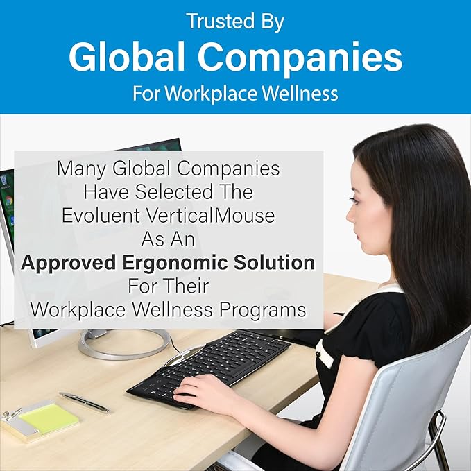 Evoluent – Inventor of The Vertical Mouse – VMDS Ergonomic Vertical Mouse Right Hand Small Wired USB, Sculpted for Comfort, Reduces Wrist Strain, 4 Speeds, 6 Customizable Buttons in Windows