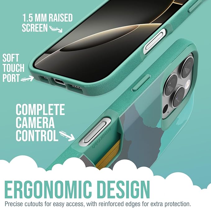 Smartish® iPhone 16 Pro Wallet Case - Wallet Slayer Vol. 1 [Slim + Protective] Credit Card Holder - Drop Tested Hidden Credit Card Slot Cover for Apple iPhone 16 Pro - Moving Mountains