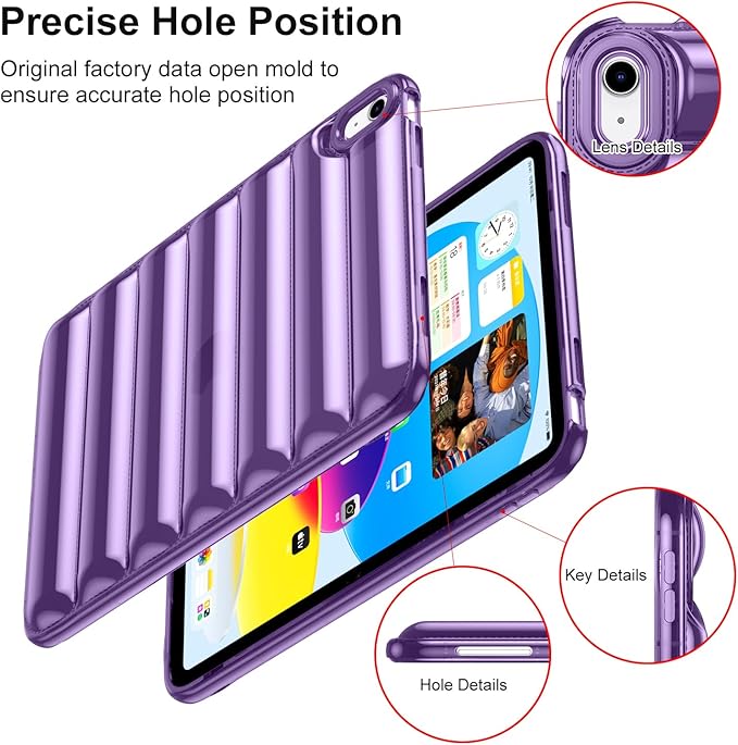 for iPad mini 7 A17 Pro 2024 & iPad mini 6 Case 2021 (8.3 inch) Shockproof Soft TPU Back Cover Silicone Bumper Anti-Yellowing Lightweight Clear Shell for iPad mini 7th/6th Generation, Purple