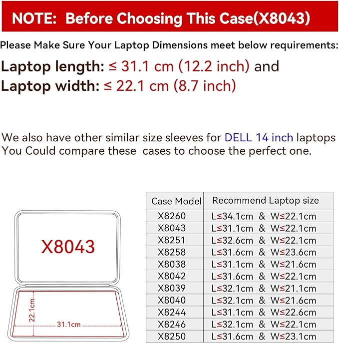 Smatree Hard EVA Protective Sleeve for 14 inch DELL Pro 14 Essential PV14250/14255, for Pro 14 Plus P1425/PB14250, for Pro14/Pro Max 14, for Inspiron 14 5441/Plus 7441, for Latitude 5455 Case (X8043)