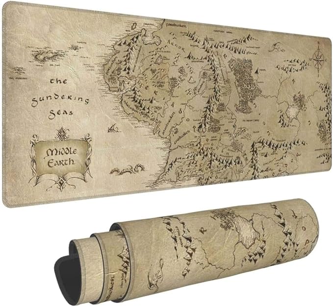 Gaming Mouse Pad XL Extended Large Mouse Mat Desk Pad 31.5"x11.8",Stitched Edges Non Slip Mousepad for Computer,Office,Keyboard and Laptop-Retro Earth Map