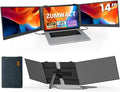 Laptop Screen Extender, Ultra Thin 14" 1080P FHD Triple Portable Monitor for Laptops 13-17.3", 2.2lbs Lightweight Travel Dual Monitor Extender, Plug-Play Aluminum Extended for Mac/Windows/PS5/Chrome