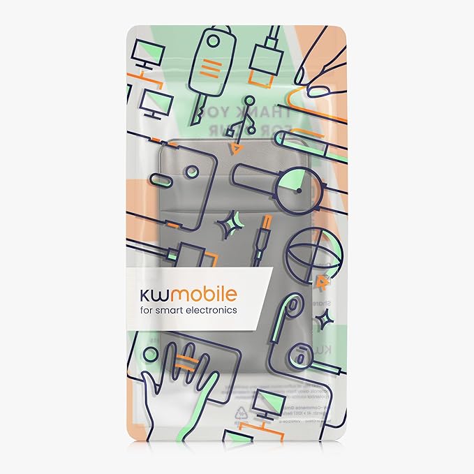 kwmobile Elastic Sleeve Compatible with SanDisk Portable SSD, Samsung T7, Crucial X8, HDD Case - Stretchy Elastane Adhesive External SSD Holder - 10x7cm & 8x7cm Pockets - Grey