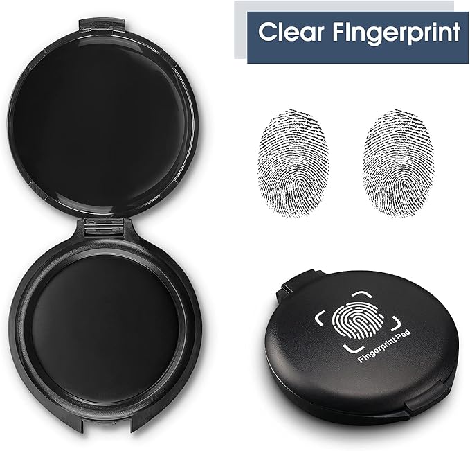 Hutou 3 Pack Stamp Pad Ink Pad Thumbprint Fingerprint Ink Pad for Notary Supplies Identification Security ID Fingerprint Cards Law Enforcement Fingerprint Black Stamp Ink pad