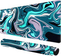 Rcege Large Mouse Pad for Desk - Gaming Mouse Pad with Stitched Edges, Anti-Slip Base for Keyboard and Mouse(Abstract Green, 23.6L x 11.8W inches)