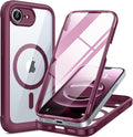 Miracase for Phone 17e Case & iPhone 16e Case, Full-Body Phone with Built-in Glass Screen Protector, [Magnetic with MagSafe] Military Drop Proof 17 E/ 16 E Cover Bumper 6.1 inch, Plum