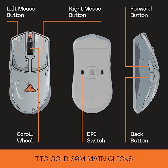 Higround Yuma Wireless Mouse - CELSHADE, Lightweight Gaming Mice, PIXART 3395 Sensor, 26K DPI, 650 IPS, 50G Acceleration, Up to 70 Hours Battery Life, 4KHz Wireless Polling Rate with Motion Sync