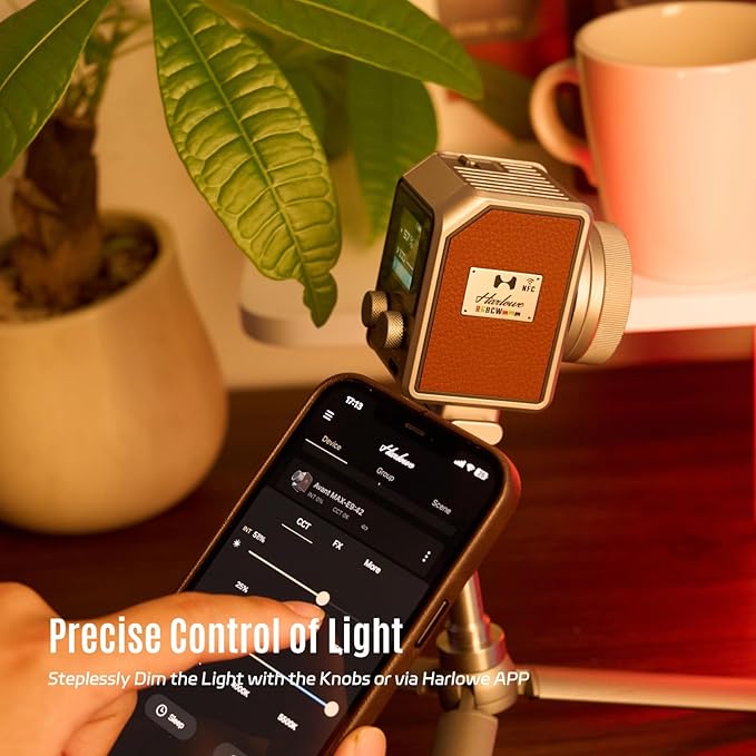 Harlowe Micro 8 Spectra Portable Led Light for Photo and Video Recording 8W RGBCW Soft Fill Light 1700K-10000K CRI/TLCI 96+ Small Camera Lighting Kit for Studio and Travel Content Creators, Master Kit
