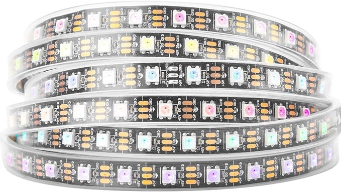 BTF-LIGHTING WS2812B IC RGB LED Strip,UL Listed,Pure Gold Wires,DC5V 16.4FT 300LED 5050SMD,Individually Addressable,Flexible for DIY Chasing Full Color Project,IP67(No Adapter or Controller)