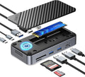 ORICO 10-in-1 USB C HUB with SSD Enclosure Built-in Cooling Fan with NVMe/SATA, HDMI 4K@60Hz,10Gbps/5Gbps USBA/C, Gigabit Ethernet, SD/TF 3.0 Ports, Compatible with Windows/Mac/Dell/HP
