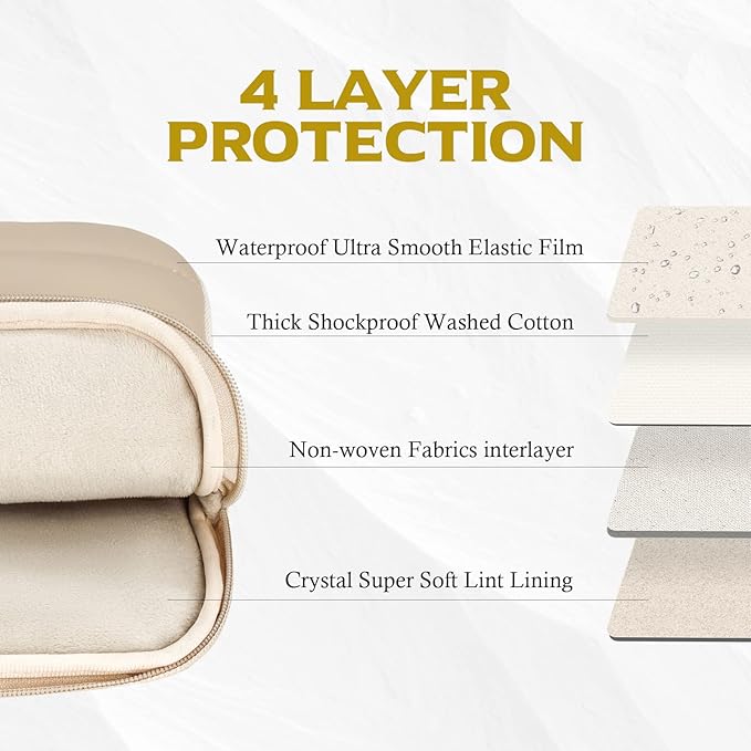 Bagasin Laptop Sleeve Bag, 15 15.6 16 Inch TSA Laptop Bag Protective Sleeve Waterproof with 4-Layer Protection Laptop Sleeve for MacBook, HP, Dell, Lenovo, Asus Notebook