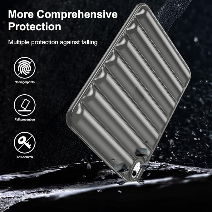 for iPad mini 7 A17 Pro 2024 & iPad mini 6 Case 2021 (8.3 inch) Shockproof Soft TPU Back Cover Silicone Bumper Anti-Yellowing Lightweight Clear Shell for iPad mini 7th/6th Generation, Gray