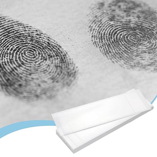 Marspark 100 Pcs Fingerprint Lifting Pads Fingerprint Lifting Tape Finger Print Forensic Science Kit Clear for Forensic Most Occupations
