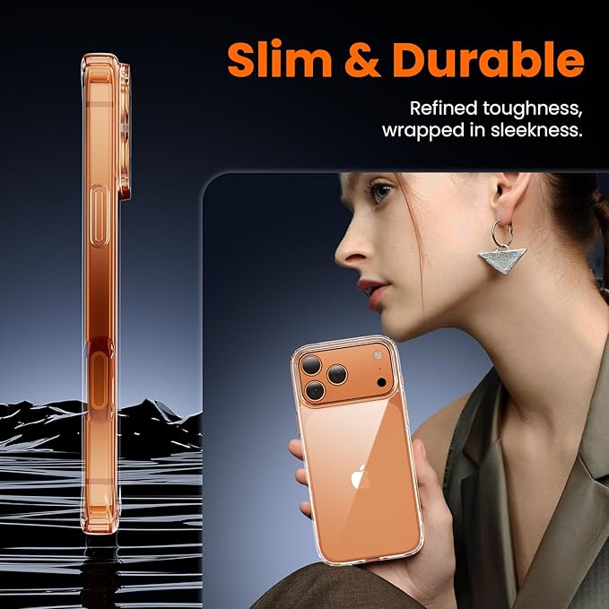 toushion 3 in 1 for iPhone 17 Pro Case Clear,Yellowing-Resistant Acrylic Back, Screen Protector *1 & Camera Lens Protector*1, Shockproof for Phone Cover 6.3 inch