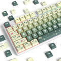 Guffercty kred 133 Keys XDA Profile Green keycaps 75 Percent Cute PBT Keyboard Caps with ISO Keys for 60% 65% 75% 96% Mechanical Keyboard (Light Green)