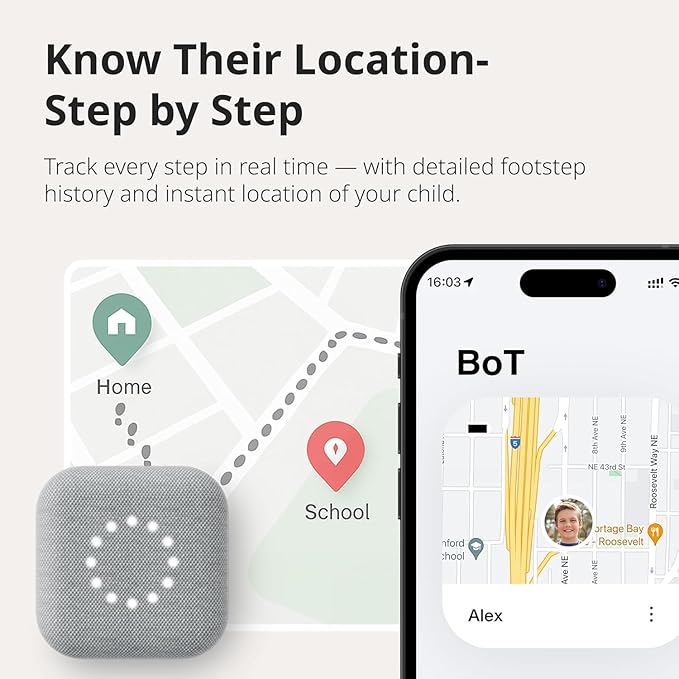BoT Talk® GPS Tracker for Kids with Mint Silicone Case - AI-Powered GPS Tracker with Audio, Real-Time Tracking & Alerts - Compact Kids Tracking Device with Monthly Subscription, Made in Japan