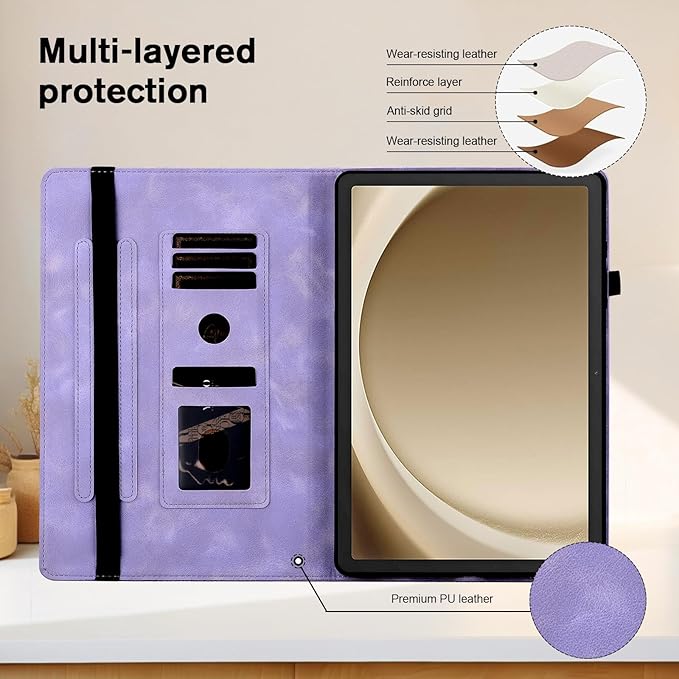 Case for iPad 6th/5th Generation 9.7 Inch 2018/2017, iPad air 2 Cover,Auto Wake/Sleep Slim PU Leather Folio Cover with Multi-Angle Stand and Pen Holder, Purple