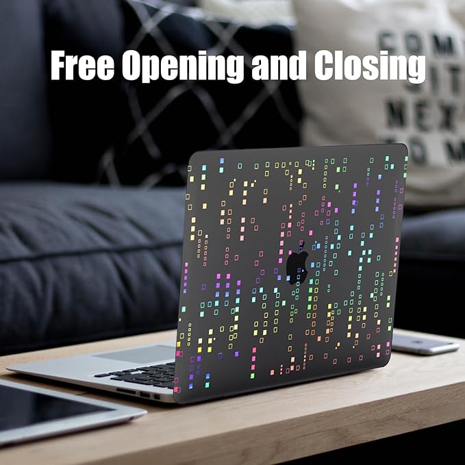 DTangLsm for MacBook Pro 14 inch Case 2026 M5, 2025-2021 M4 M3 M2 M1 A3426 A3427 A3434 A3112 A3185 A3401 A2918 A2992 A2779 A2442, Plastic Hard Cover for MacBook Pro 14 Case&Keyboard Skin,Squares Black