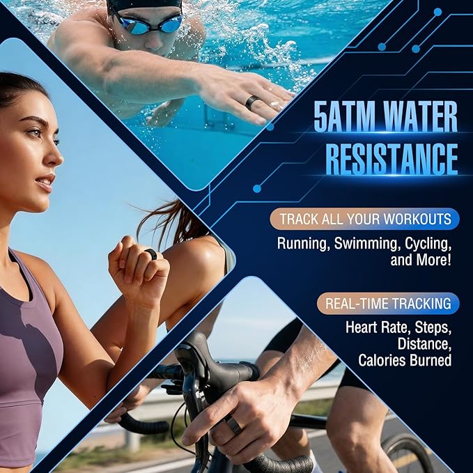 Halo Ring Smart– Compatible with iOS and Android Systems, No Subscription Required, Long Battery Life, Equipped with Sensor Technology, Supports Fitness, Blood Oxygen, and Sleep Monitoring.