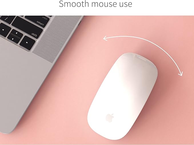 RENMTURE Dual-Sided Mouse Pad, Natural Cork & PU Leather Large Desk Pad for Office and Home Work, Desk Protector Non-Slip, Waterproof, Easy Clean (Pink, 36"x17")