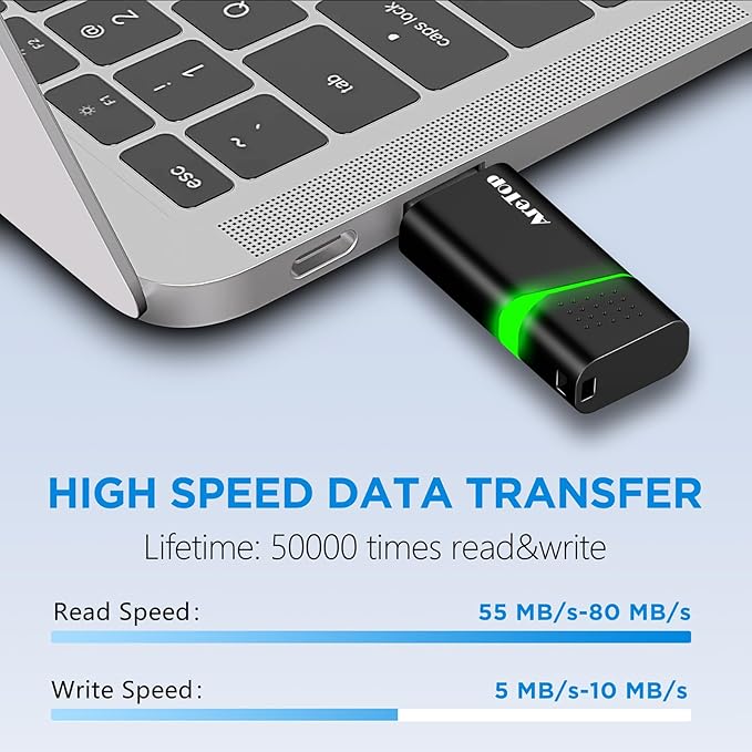 4GB Flash Drive 10 Pack with Type C Adapter, AreTop Retractable USB 2.0 Thumb Drive USB Drive for Date Storage, Multicolor Jump Drive with LED Indicator, 4GB 10 Pack (Red, Green, Blue, Purple, Yellow)