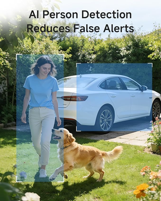 Noorio 2K Solar Security Cameras Wireless Outdoor, 2.4/5G WiFi Camera for Home Security with Fix Solar Panel, Color Night Vision, 2-Way Talk, IP65 Waterproof, Alexa, Surveillance Outdoor, SB400
