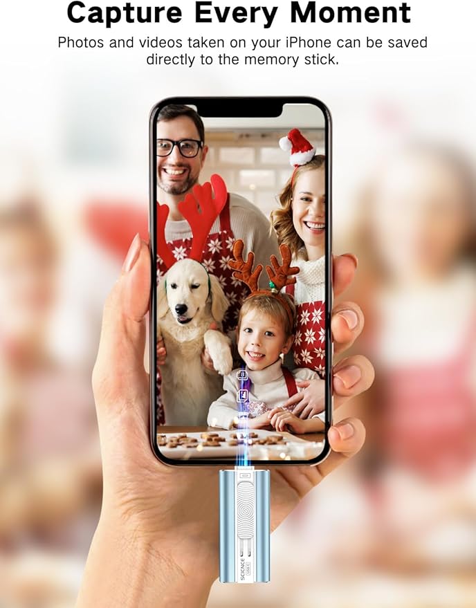 512GB Flash Drive Intended for Phone, USB External Memory Stick Storage Backup for Photos Videos, Plug and Play No APP Required, Compatible with iPhone iPad Android and PCs (1 Pack-Blue)