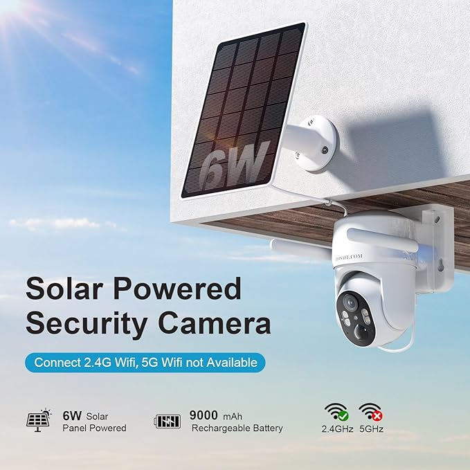 Outdoor Security Camera Wireless, 360° PTZ Remote Wireless Cameras for Home Security Solar Powered, 2K Solar Security Camera with Spotlight Color Night Vision, Free Cloud Storage(Need Apply) ,2 Pack
